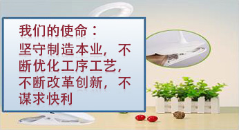 我們的使命：堅(jiān)守制造本業(yè)，不斷優(yōu)化工序工藝，不斷改革創(chuàng)新，不謀求快利
